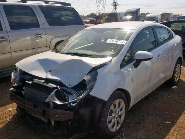 KNADM4A32D6110635 - 2013 KIA RIO LX WHITE photo 2