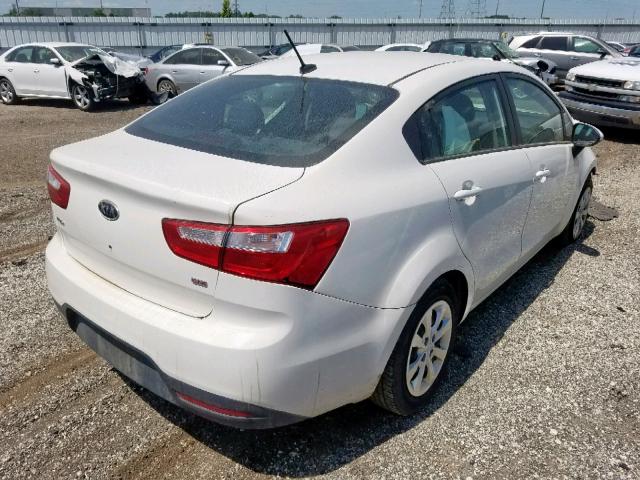 KNADM4A32D6110635 - 2013 KIA RIO LX WHITE photo 4