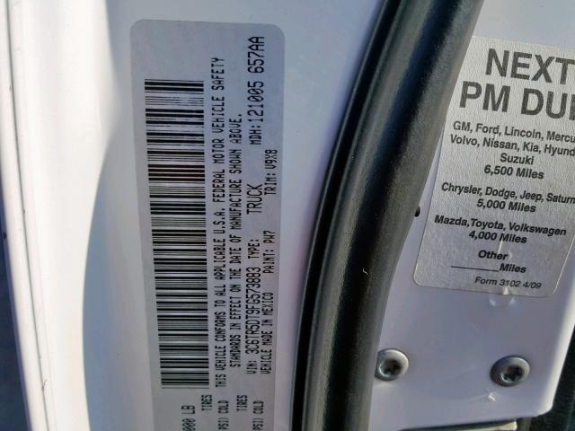 3C6TR5DT9FG573883 - 2015 RAM 2500 SLT 白色 照片 10