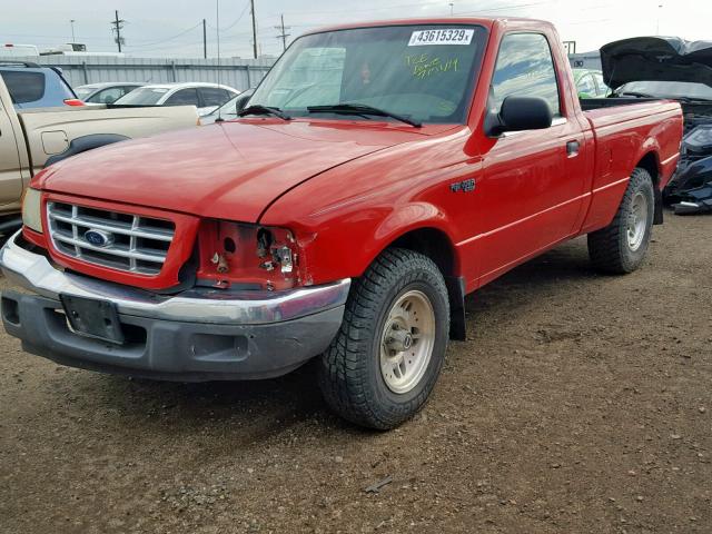1FTYR10D51TB09989 - 2001 FORD RANGER RED photo 2