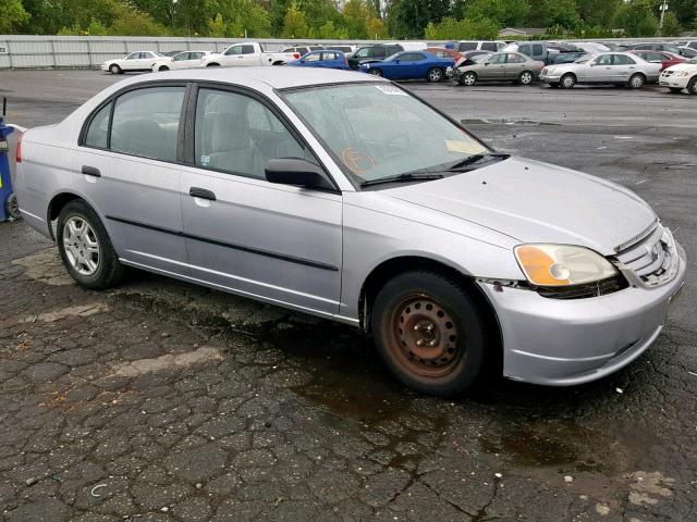 1HGES16241L029209 - 2001 HONDA CIVIC DX SILVER photo 1