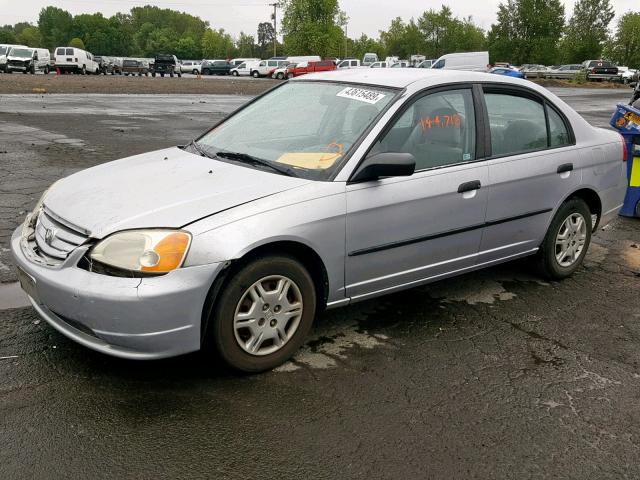 1HGES16241L029209 - 2001 HONDA CIVIC DX SILVER photo 2