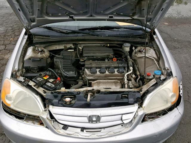 1HGES16241L029209 - 2001 HONDA CIVIC DX SILVER photo 7