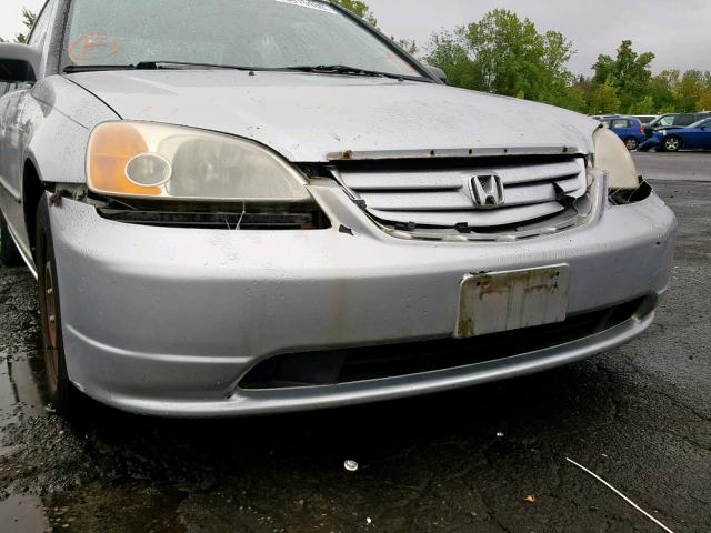 1HGES16241L029209 - 2001 HONDA CIVIC DX SILVER photo 9