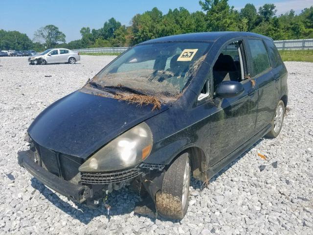 JHMGD38617S012846 - 2007 HONDA FIT S შავი ფოტო 2
