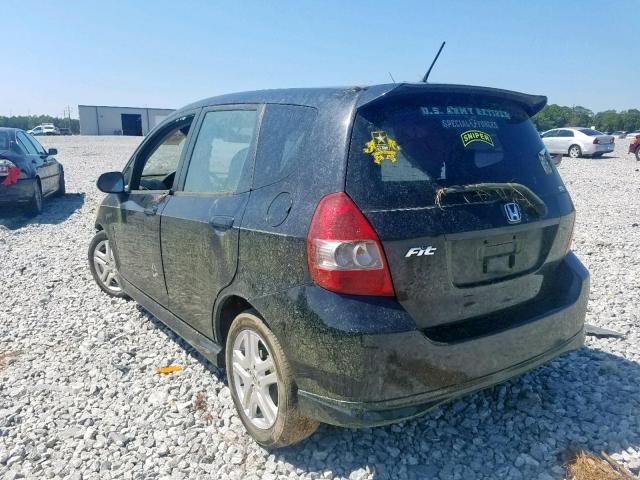 JHMGD38617S012846 - 2007 HONDA FIT S შავი ფოტო 3