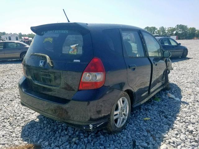 JHMGD38617S012846 - 2007 HONDA FIT S BLACK photo 4