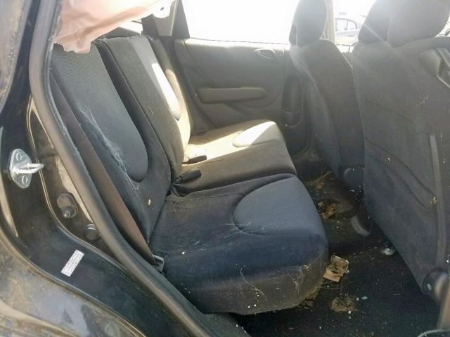JHMGD38617S012846 - 2007 HONDA FIT S შავი ფოტო 6