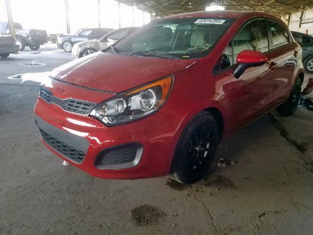 KNADM5A30D6261737 - 2013 KIA RIO LX RED photo 2