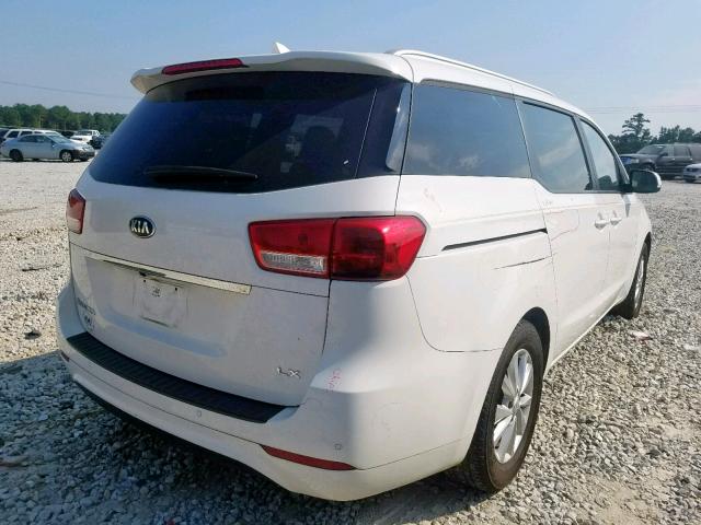 KNDMB5C11G6116764 - 2016 KIA SEDONA LX WHITE photo 4