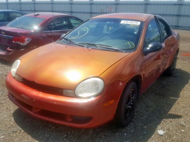 1B3ES46C91D251975 - 2001 DODGE NEON SE ORANGE photo 2