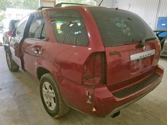 2HNYD18604H520720 - 2004 ACURA MDX TOURIN BURGUNDY photo 3