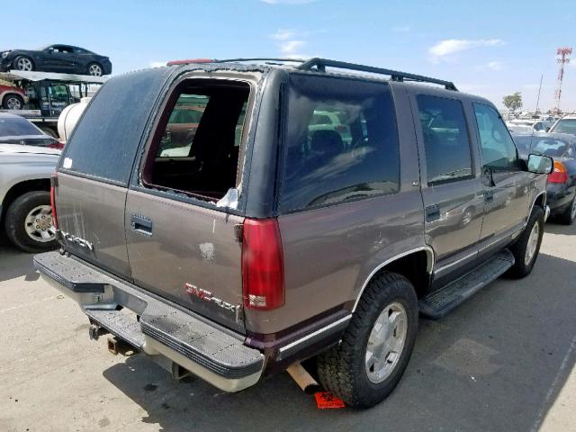 1GKEK13R0VJ746096 - 1997 GMC YUKON BROWN photo 4