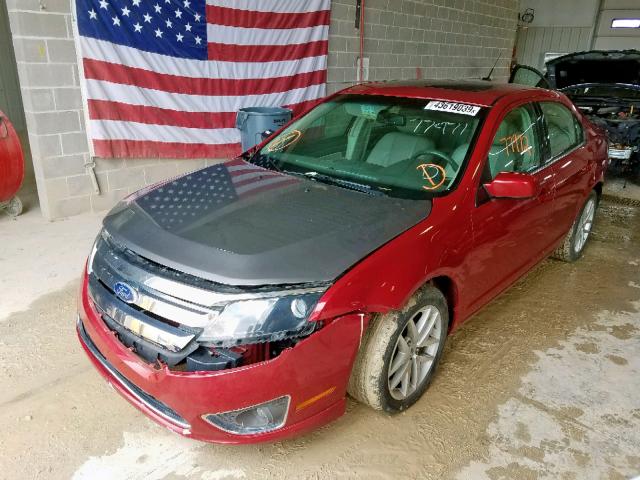 3FAHP0CG1AR281238 - 2010 FORD FUSION SEL RED photo 2