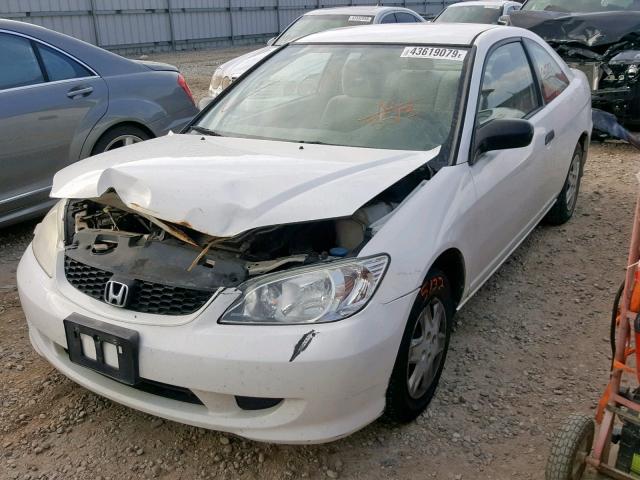 1HGEM221X4L063513 - 2004 HONDA CIVIC DX V WHITE photo 2