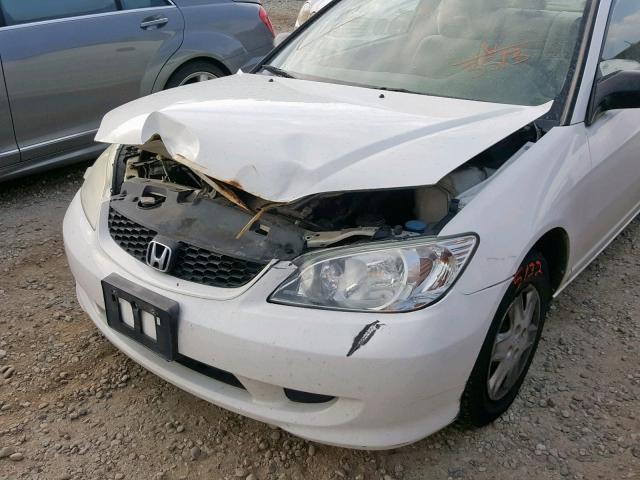 1HGEM221X4L063513 - 2004 HONDA CIVIC DX V WHITE photo 9