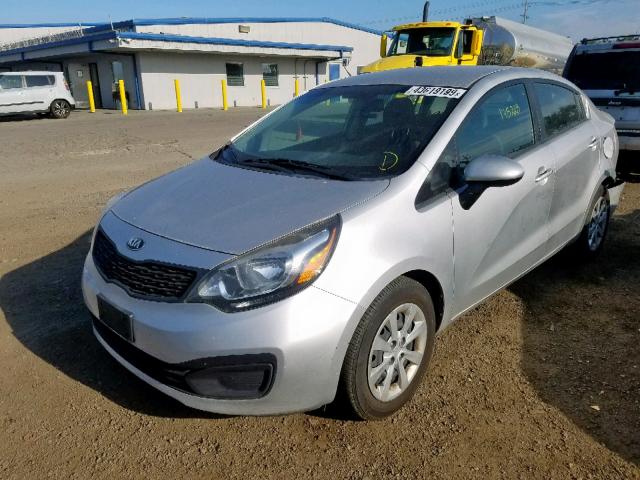 KNADM4A38D6220203 - 2013 KIA RIO LX SILVER photo 2