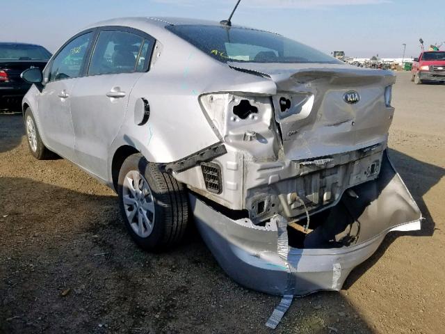 KNADM4A38D6220203 - 2013 KIA RIO LX SILVER photo 3