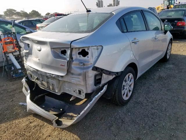 KNADM4A38D6220203 - 2013 KIA RIO LX SILVER photo 4