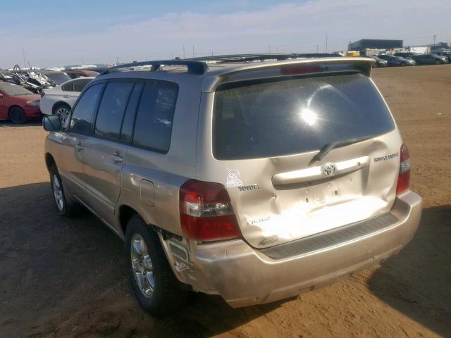 JTEEP21A360149544 - 2006 TOYOTA HIGHLANDER TAN photo 3