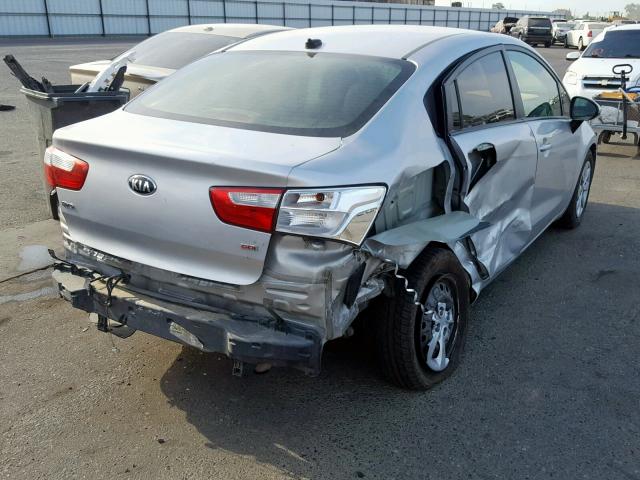 KNADM4A36E6374572 - 2014 KIA RIO LX SILVER photo 4