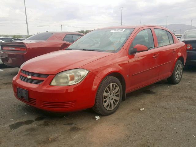 1G1AT58H697264517 - 2009 CHEVROLET COBALT LT RED photo 2