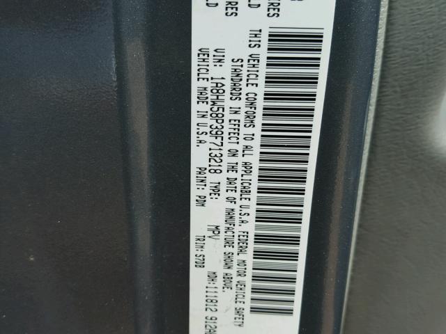 1A8HW58P39F713218 - 2009 CHRYSLER ASPEN LIMI GRAY photo 10