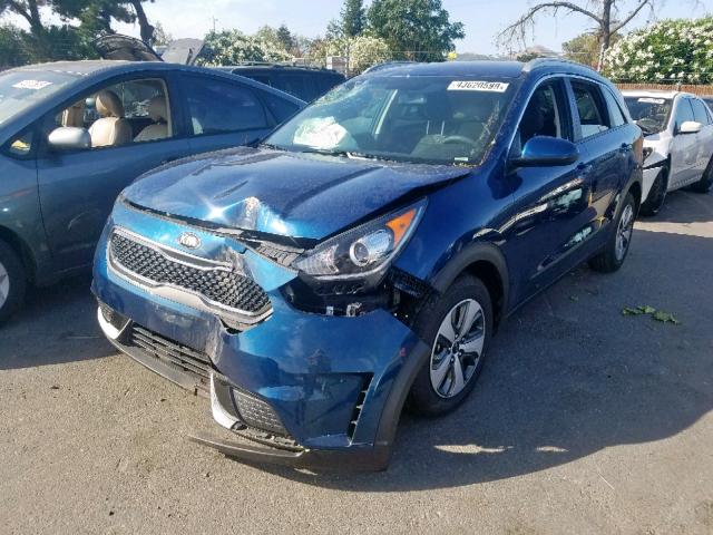 KNDCB3LC0H5100922 - 2017 KIA NIRO FE BLUE photo 2