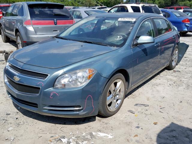 1G1ZH57B49F100996 - 2009 CHEVROLET MALIBU 1LT GREEN photo 2