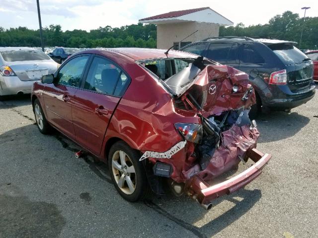 JM1BK324461501660 - 2006 MAZDA 3 S MAROON photo 3