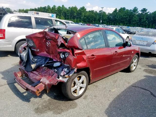 JM1BK324461501660 - 2006 MAZDA 3 S MAROON photo 4