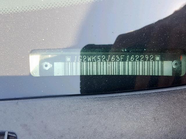 1G2WK52J63F162292 - 2003 PONTIAC GRAND PRIX Ақ фото 10