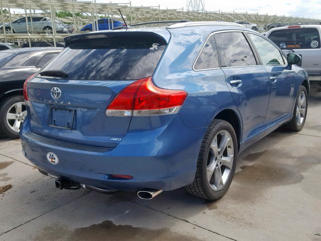 4T3BK3BB1AU027501 - 2010 TOYOTA VENZA BLUE photo 4