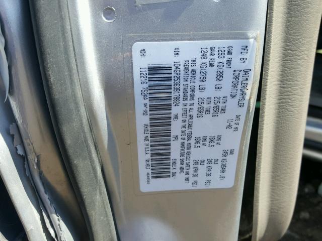 1D4GP25363B178824 - 2003 DODGE CARAVAN SE SILVER photo 10