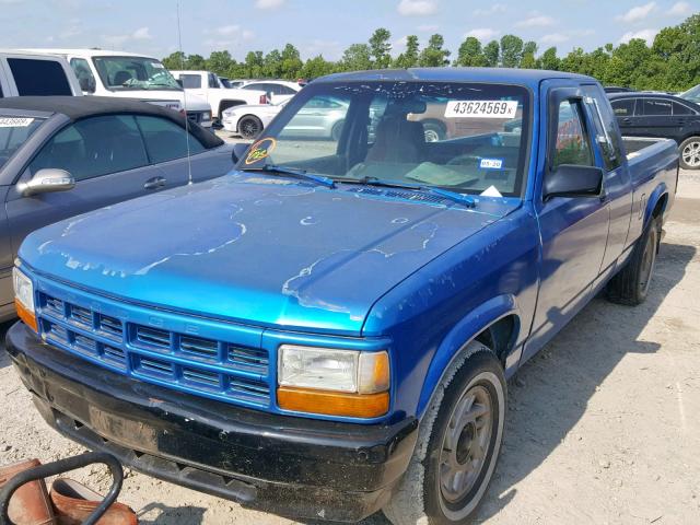 1B7FL23X7NS690959 - 1992 DODGE DAKOTA BLUE photo 2