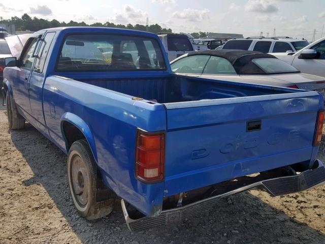 1B7FL23X7NS690959 - 1992 DODGE DAKOTA BLUE photo 3