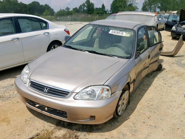 1HGEJ6626YL062948 - 2000 HONDA CIVIC DX CREAM photo 2