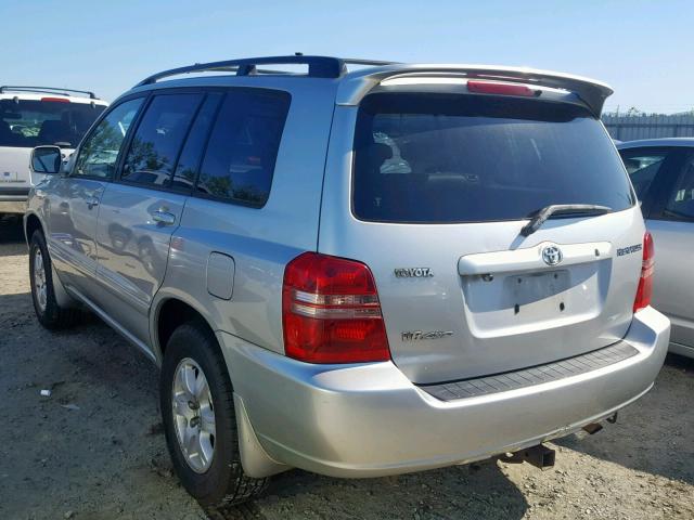 JTEHF21A710005469 - 2001 TOYOTA HIGHLANDER SILVER photo 3