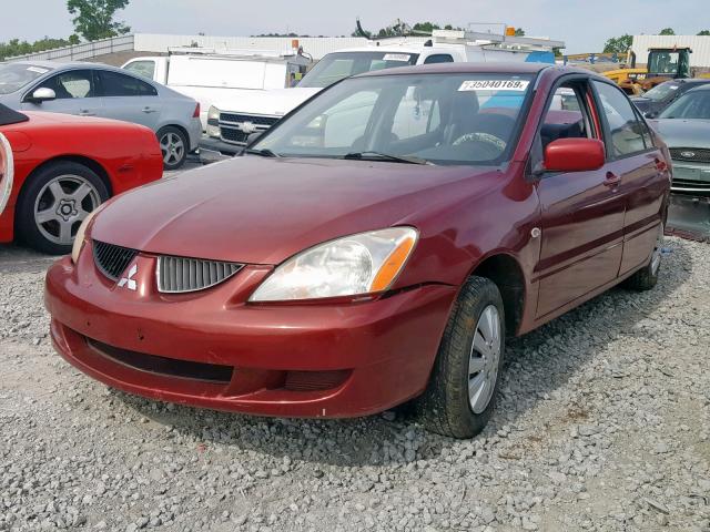 JA3AJ26E45U019777 - 2005 MITSUBISHI LANCER ES BURGUNDY photo 2