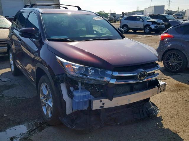 5TDDZRFH0JS885260 - 2018 TOYOTA HIGHLANDER BURGUNDY photo 1