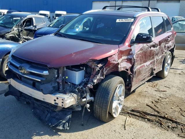 5TDDZRFH0JS885260 - 2018 TOYOTA HIGHLANDER BURGUNDY photo 2