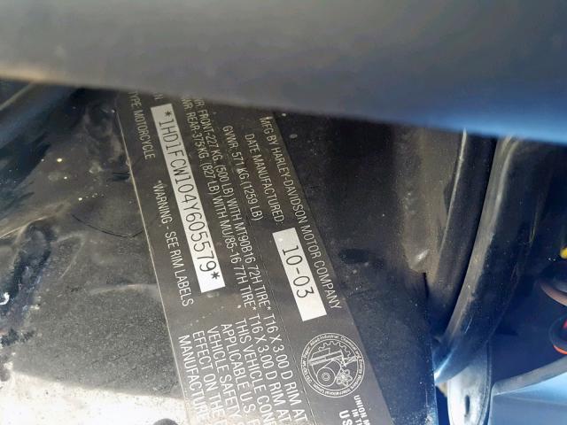 1HD1FCW104Y605579 - 2004 HARLEY-DAVIDSON FLHTCUI GREEN photo 10