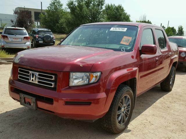 2HJYK16466H523052 - 2006 HONDA RIDGELINE MAROON photo 2