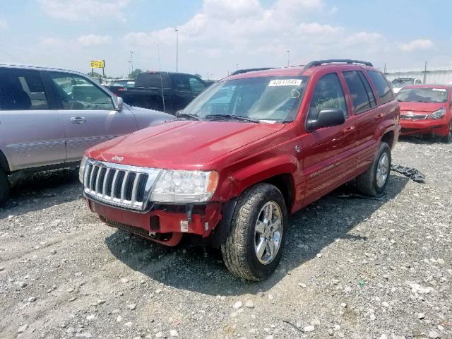 1J4GW58N14C323451 - 2004 JEEP GRAND CHER RED photo 2