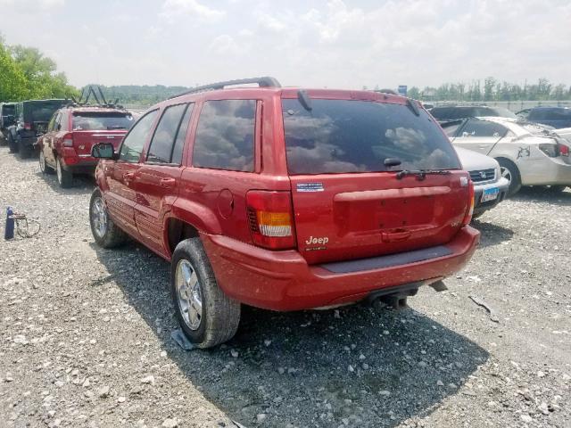 1J4GW58N14C323451 - 2004 JEEP GRAND CHER RED photo 3