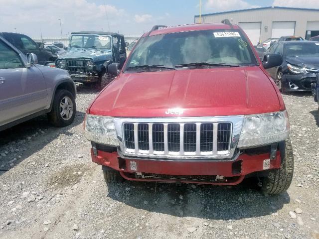 1J4GW58N14C323451 - 2004 JEEP GRAND CHER RED photo 9