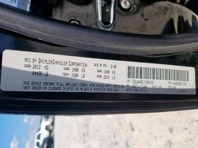 1B3JB48B17D504556 - 2007 DODGE CALIBER SX BLACK photo 10