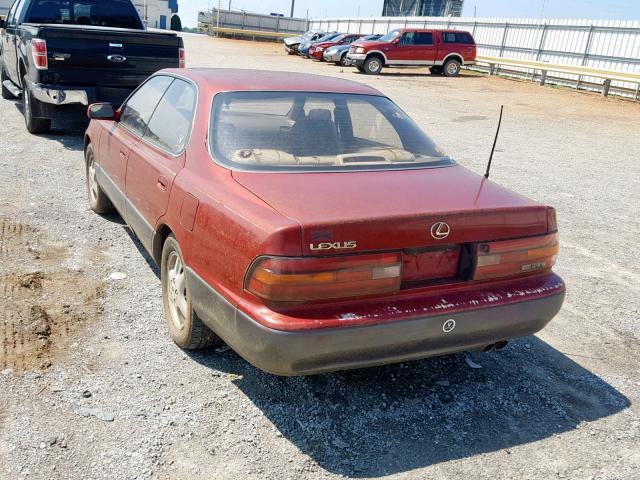 JT8VK13T5N0054721 - 1992 LEXUS ES 300 MAROON photo 3