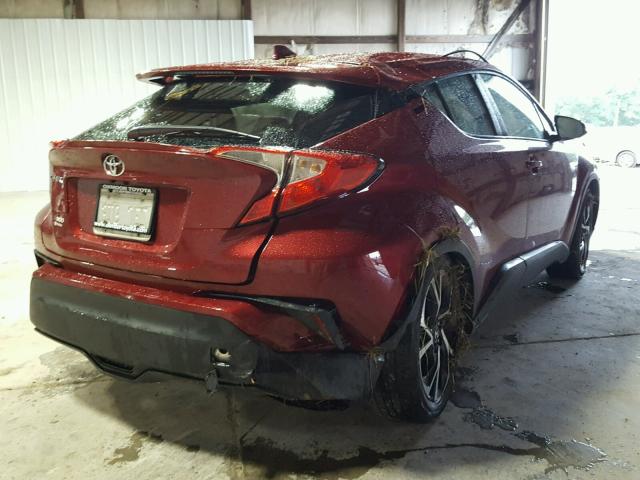 NMTKHMBXXJR007537 - 2018 TOYOTA C-HR XLE RED photo 4