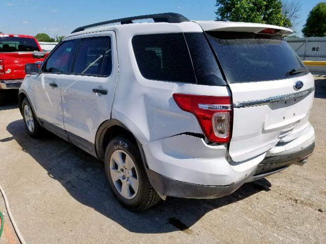 1FM5K7B84DGC79618 - 2013 FORD EXPLORER WHITE photo 3